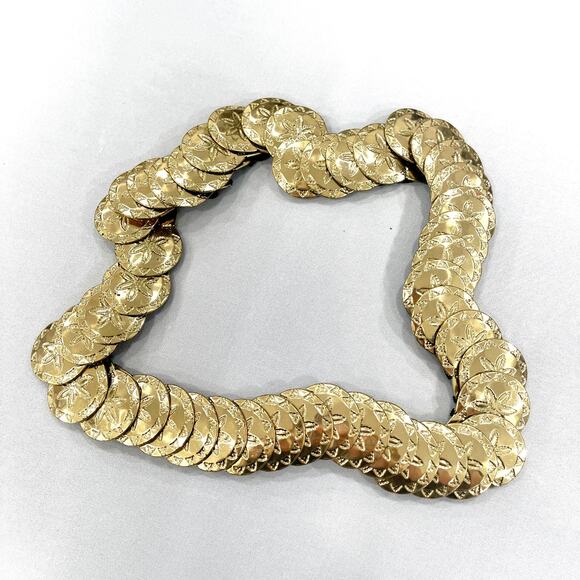 00s Vintage Gold Sand Dollar Medallion Belt - Picture 13 of 13